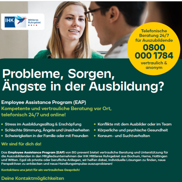 Anonyme Beratung für Auszubildende in Witten und Hattingen